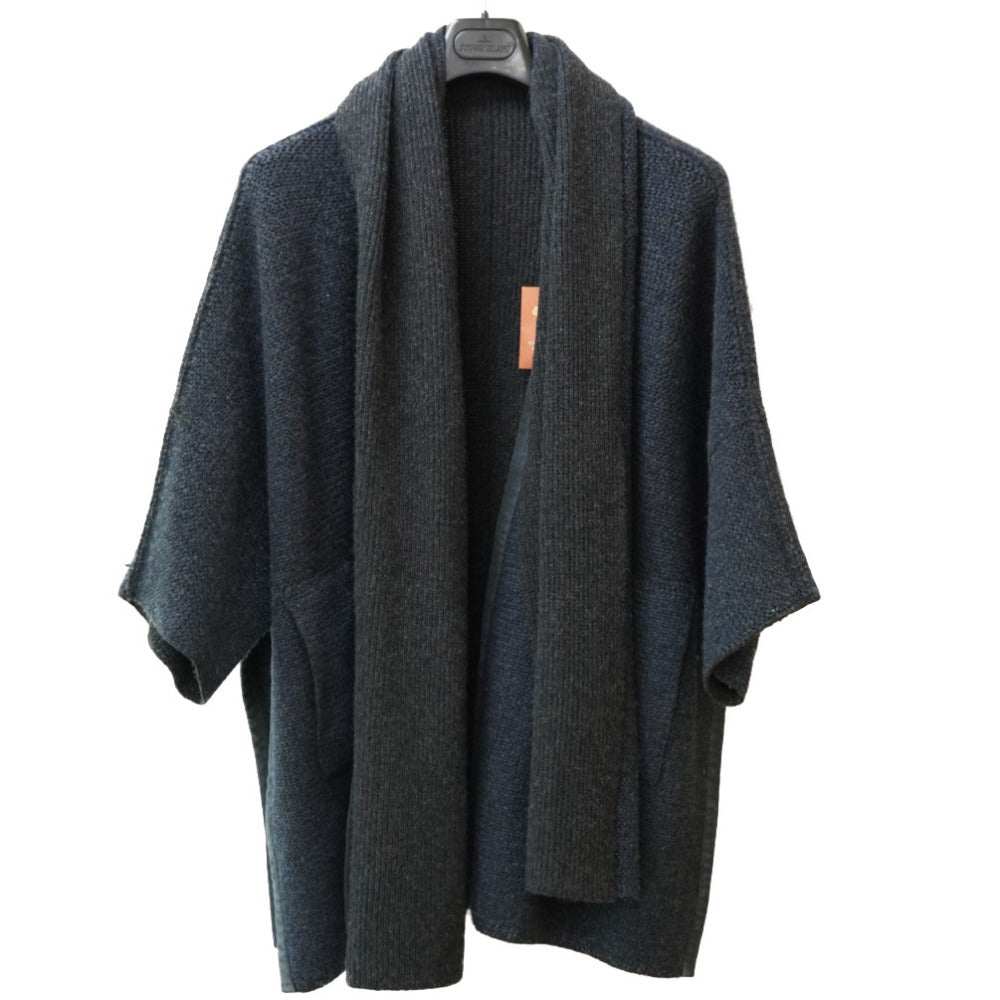 新品同様 ロロピアーナ カシミヤ100% リバーシブル ニット カーディガン FAF9225 ネイビー/グレー サイズM 0136【中古】Loro Piana レディース