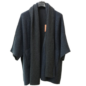 新品同様 ロロピアーナ カシミヤ100% リバーシブル ニット カーディガン FAF9225 ネイビー/グレー サイズM 0136【中古】Loro Piana レディース