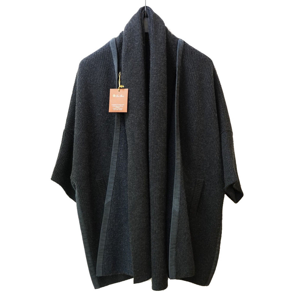 新品同様 ロロピアーナ カシミヤ100% リバーシブル ニット カーディガン FAF9225 ネイビー/グレー サイズM 0136【中古】Loro Piana レディース