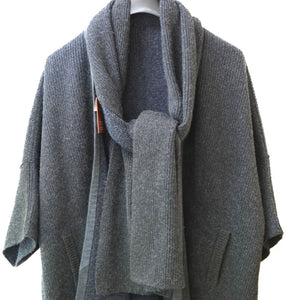 新品同様 ロロピアーナ カシミヤ100% リバーシブル ニット カーディガン FAF9225 ネイビー/グレー サイズM 0136【中古】Loro Piana レディース