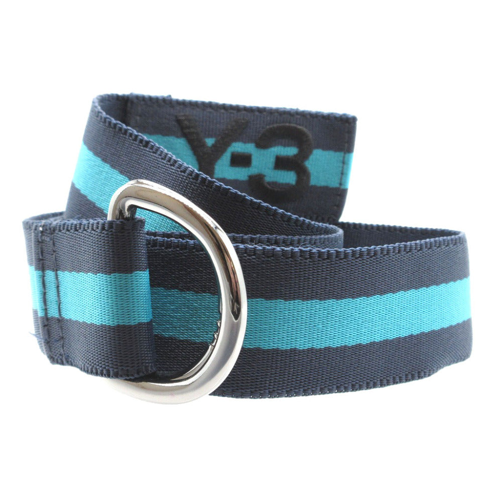 美品 Y-3 ヨウジヤマモト Sサイズ 115㎝ アディダス ナイロン ネイビー 紺 水色 ガチャ ベルト 0142【中古】YOHJI YAMAMOTO adidas