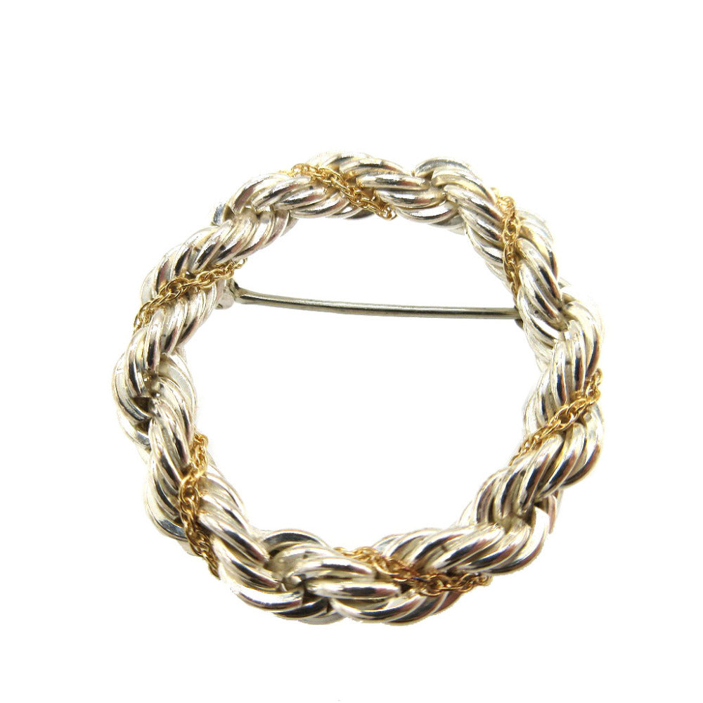 美品 ティファニー サークル シルバー925 K18 ゴールド ブローチ 0144【中古】TIFFANY