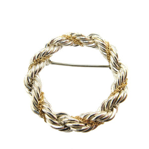 美品 ティファニー サークル シルバー925 K18 ゴールド ブローチ 0144【中古】TIFFANY