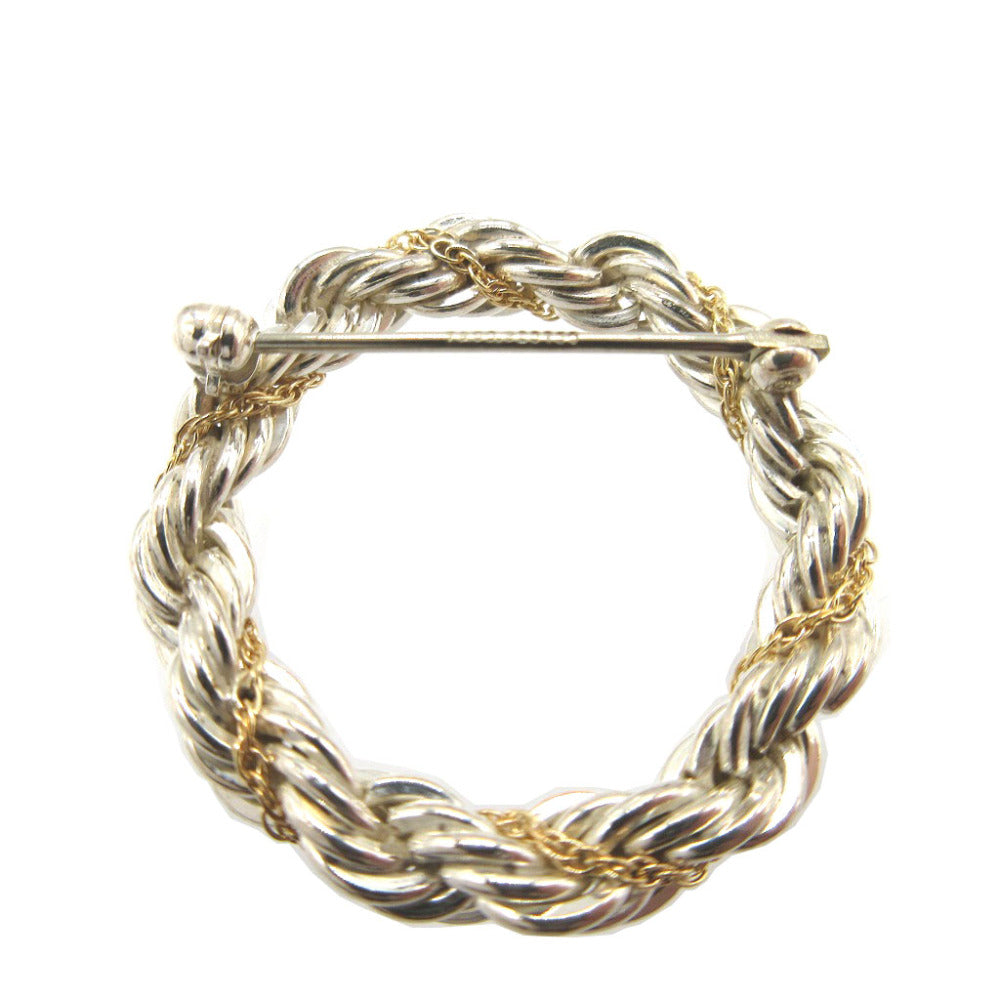 美品 ティファニー サークル シルバー925 K18 ゴールド ブローチ 0144【中古】TIFFANY