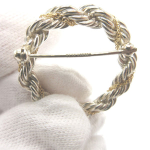 美品 ティファニー サークル シルバー925 K18 ゴールド ブローチ 0144【中古】TIFFANY