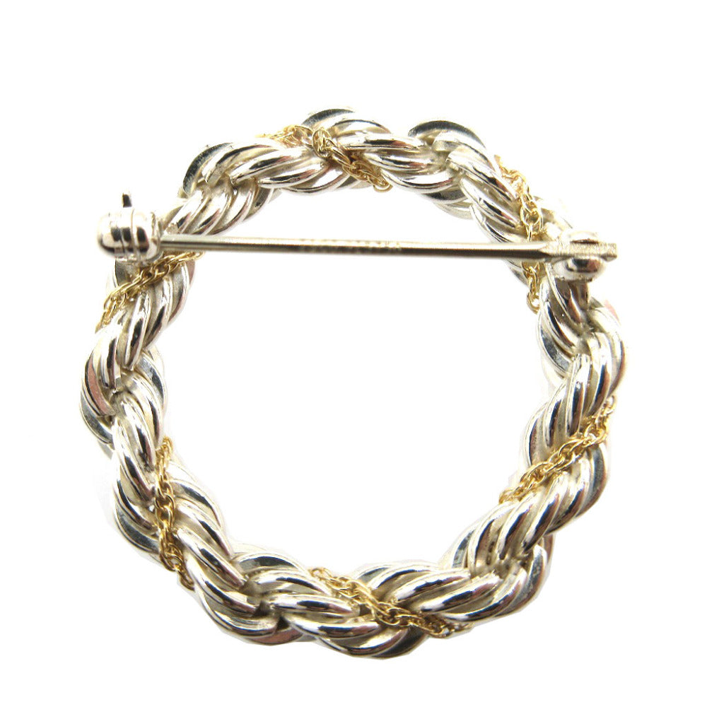 美品 ティファニー サークル シルバー925 K18 ゴールド ブローチ 0145【中古】TIFFANY