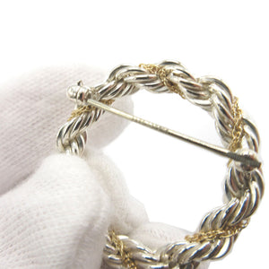 美品 ティファニー サークル シルバー925 K18 ゴールド ブローチ 0145【中古】TIFFANY