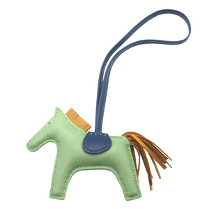 美品 エルメス ロデオチャームPM U刻印(2022年製) アニューミロ ヴェールクリケット セサミ ブルーマルテ キーホルダー バッグチャーム 0146【中古】HERMES