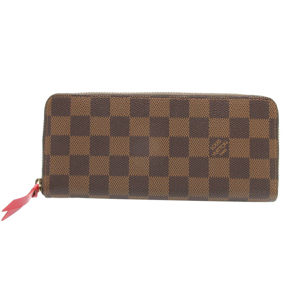 新品同様 ルイヴィトン クレマンス N60534 ICチップ ダミエ ブラウン 茶 ラウンドファスナー長財布 財布 0148 LOUIS VUITTON