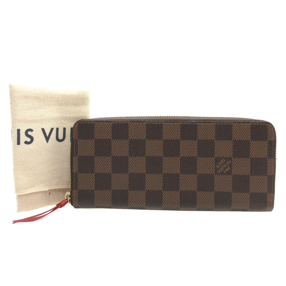 新品同様 ルイヴィトン クレマンス N60534 ICチップ ダミエ ブラウン 茶 ラウンドファスナー長財布 財布 0148 LOUIS VUITTON