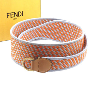 美品 フェンディ キャンバス オレンジ ブルー 青 ショルダーストラップ 0149【中古】FENDI