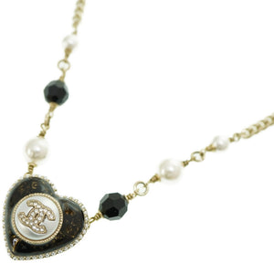 シャネル ココマーク フェイクパール ハート ネックレス B22B アクセサリー 0154【中古】CHANEL