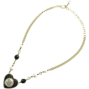 シャネル ココマーク フェイクパール ハート ネックレス B22B アクセサリー 0154【中古】CHANEL