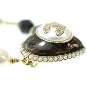 シャネル ココマーク フェイクパール ハート ネックレス B22B アクセサリー 0154【中古】CHANEL