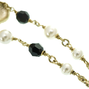 シャネル ココマーク フェイクパール ハート ネックレス B22B アクセサリー 0154【中古】CHANEL