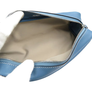 新品同様 エルメス D刻印 ヴォーガリバー シルバー金具 ブルージーン ペンケース 0158【中古】HERMES