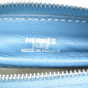 新品同様 エルメス D刻印 ヴォーガリバー シルバー金具 ブルージーン ペンケース 0158【中古】HERMES