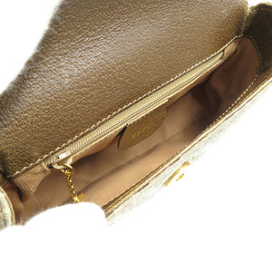 美品 グッチ オールドグッチ 007・115・0177 キャンバス レザー ゴールド金具 ベージュ ショルダーバッグ 0160【中古】GUCCI