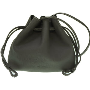 新品同様 ボナベンチュラ ノア 巾着 ショルダーバッグ レザー グレー 0164【中古】BONAVENTURA