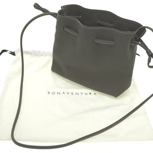新品同様 ボナベンチュラ ノア 巾着 ショルダーバッグ レザー グレー 0164【中古】BONAVENTURA
