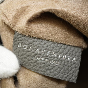 新品同様 ボナベンチュラ ノア 巾着 ショルダーバッグ レザー グレー 0164【中古】BONAVENTURA