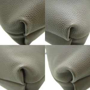 新品同様 ボナベンチュラ ノア 巾着 ショルダーバッグ レザー グレー 0164【中古】BONAVENTURA