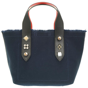 新品同様 クリスチャンルブタン フランジバス スモール Frangibus 3215121 ショルダー トート バッグ キャンバス/レザー ネイビー 紺 0165【中古】Christian Louboutin Frangibus