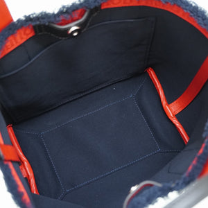 新品同様 クリスチャンルブタン フランジバス スモール Frangibus 3215121 ショルダー トート バッグ キャンバス/レザー ネイビー 紺 0165【中古】Christian Louboutin Frangibus