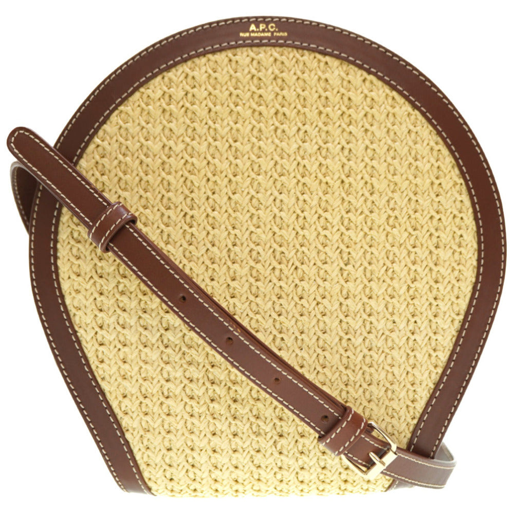 美品 A.P.C. アーペーセー ショルダーバッグ ラフィア/レザー 0170【中古】APC