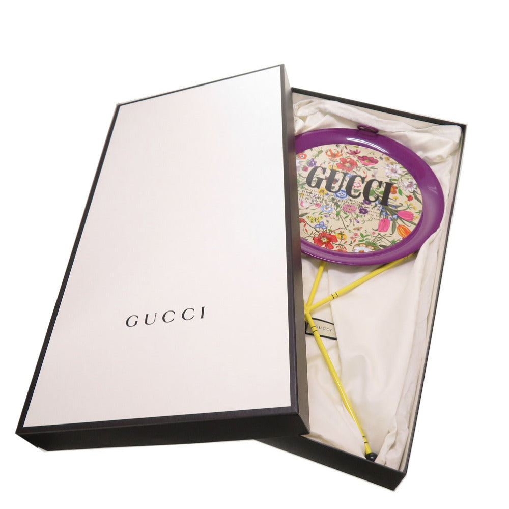 未使用 グッチ フォールディング メタル トレイ フローラ プリント 折り畳み式 0171 【中古】 GUCCI