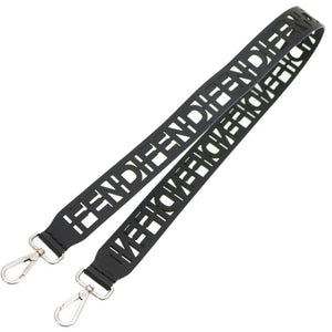 新品同様 フェンディ ストラップユー ロゴ レザー ショルダーストラップ ブラック 黒 0179【中古】FENDI