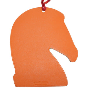 美品 エルメス サマルカンド バッグチャーム キーホルダー レザー/シルク ホワイト/オレンジ 0181【中古】HERMES