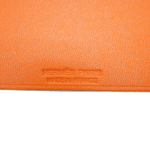 美品 エルメス サマルカンド バッグチャーム キーホルダー レザー/シルク ホワイト/オレンジ 0181【中古】HERMES