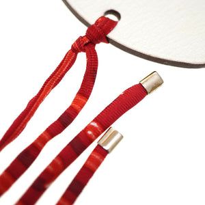 美品 エルメス サマルカンド バッグチャーム キーホルダー レザー/シルク ホワイト/オレンジ 0181【中古】HERMES