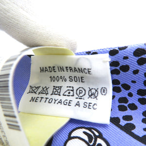 未使用 エルメス ツイリー レオパード シルク ラベンダー ノワール ブラン スカーフ 0248【中古】HERMES