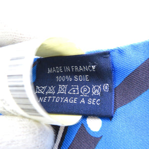 未使用 エルメス ツイリー JEU DE SOIE UNIFORME シルク コバルト ブルー スカーフ 0250【中古】HERMES