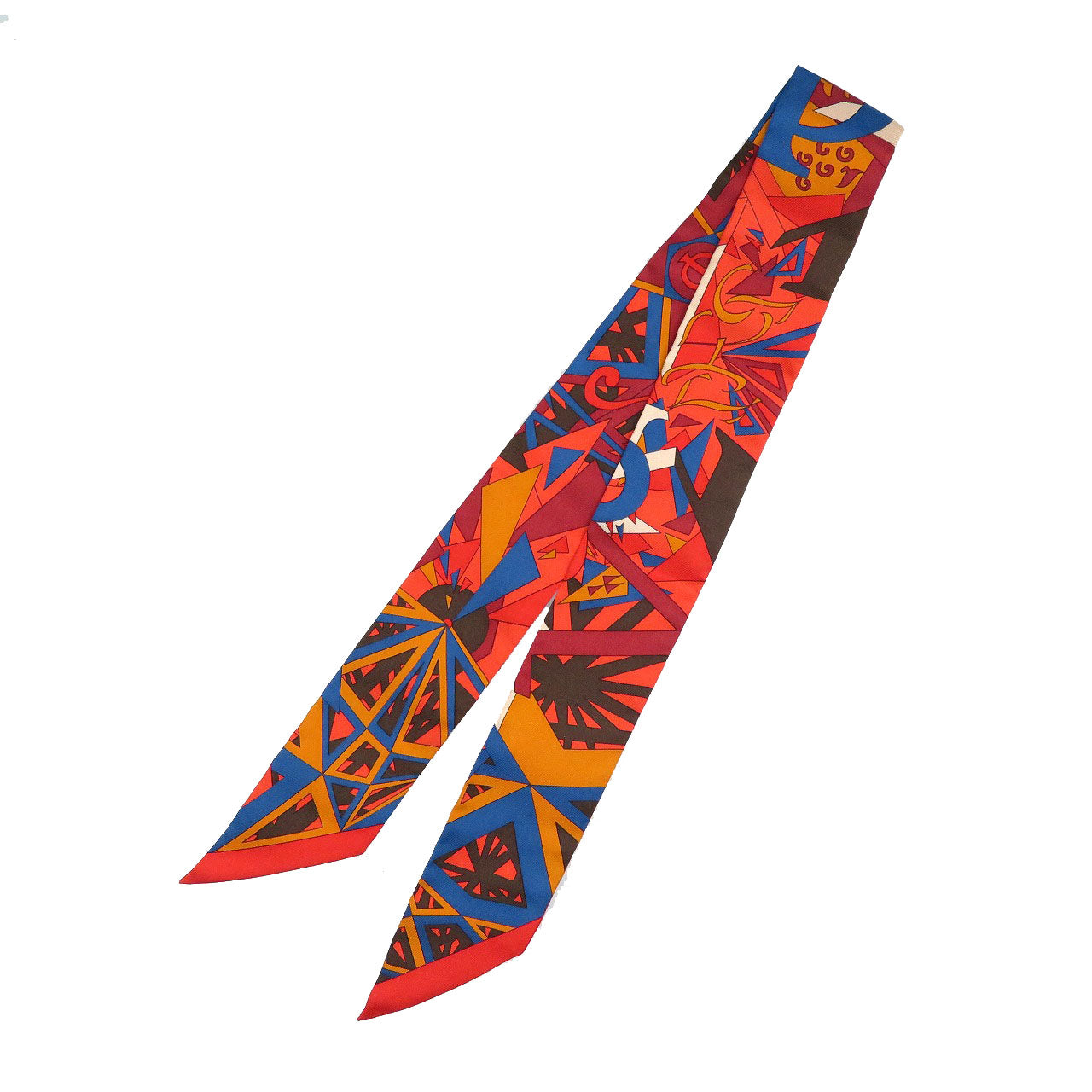 未使用 エルメス ツイリー ノンブルドール 黄金数 シルク ルージュ レッド スカーフ  0253【中古】HERMES