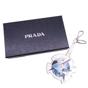未使用 プラダ 2TL296 キーホルダー レザー/サフィアーノレザー ホワイト 0268【中古】PRADA バッグチャーム