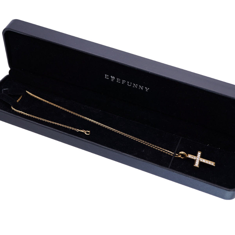 美品 アイファニー ダイヤモンド/K18YG クロス ネックレス 750 イエローゴールド/ダイヤ ペンダント アクセサリー ジュエリー 0003【中古】EYEFUNNY