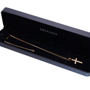 美品 アイファニー ダイヤモンド/K18YG クロス ネックレス 750 イエローゴールド/ダイヤ ペンダント アクセサリー ジュエリー 0003【中古】EYEFUNNY