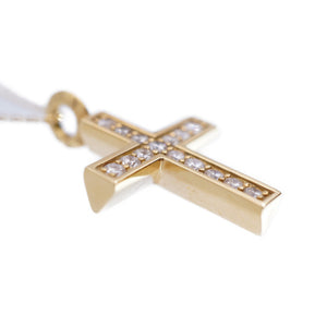 美品 アイファニー ダイヤモンド/K18YG クロス ネックレス 750 イエローゴールド/ダイヤ ペンダント アクセサリー ジュエリー 0003【中古】EYEFUNNY