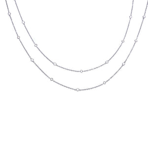 美品 ティファニー バイザヤード 20Pダイヤ Pt950 ネックレス プラチナ/ダイヤモンド アクセサリー ジュエリー 0004【中古】TIFFANY&Co. レディース