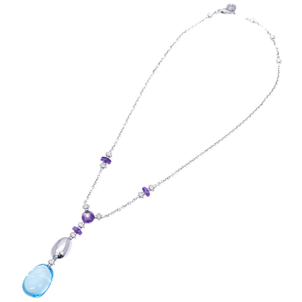 新品同様 ブルガリ メディテラネアン エデン K18WG トパーズ アメジスト ダイヤ 750 ネックレス ダイヤモンド ジュエリー 0005【中古】BVLGARI アクセサリー