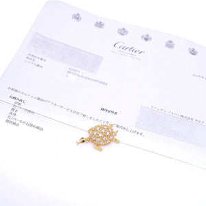 新品同様 カルティエ タートル 750YG ダイヤ/サファイア ブローチ K18YG/ダイヤモンド/サファイア ゴールド カメ 亀モチーフ アクセサリー 0006【中古】CARTIER レディース