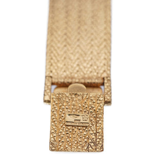 美品 オーデマピゲ スケルトン 金無垢 サファイヤ ダイヤ 手巻き 腕時計 750 K18YG/K14KT ダイヤモンド ゴールド 0011【中古】AUDEMARS PIGUET メンズ