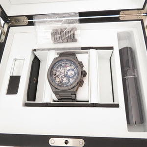 新品同様 ゼニス デファイ エル・プリメロ21  スケルトン 49.9000.9004/78 ブラックセラミック 自動巻き  腕時計 黒 0012【中古】ZENITH DEFY メンズ