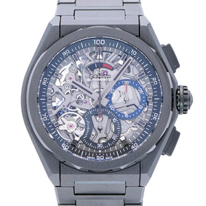 新品同様 ゼニス デファイ エル・プリメロ21  スケルトン 49.9000.9004/78 ブラックセラミック 自動巻き  腕時計 黒 0012【中古】ZENITH DEFY メンズ