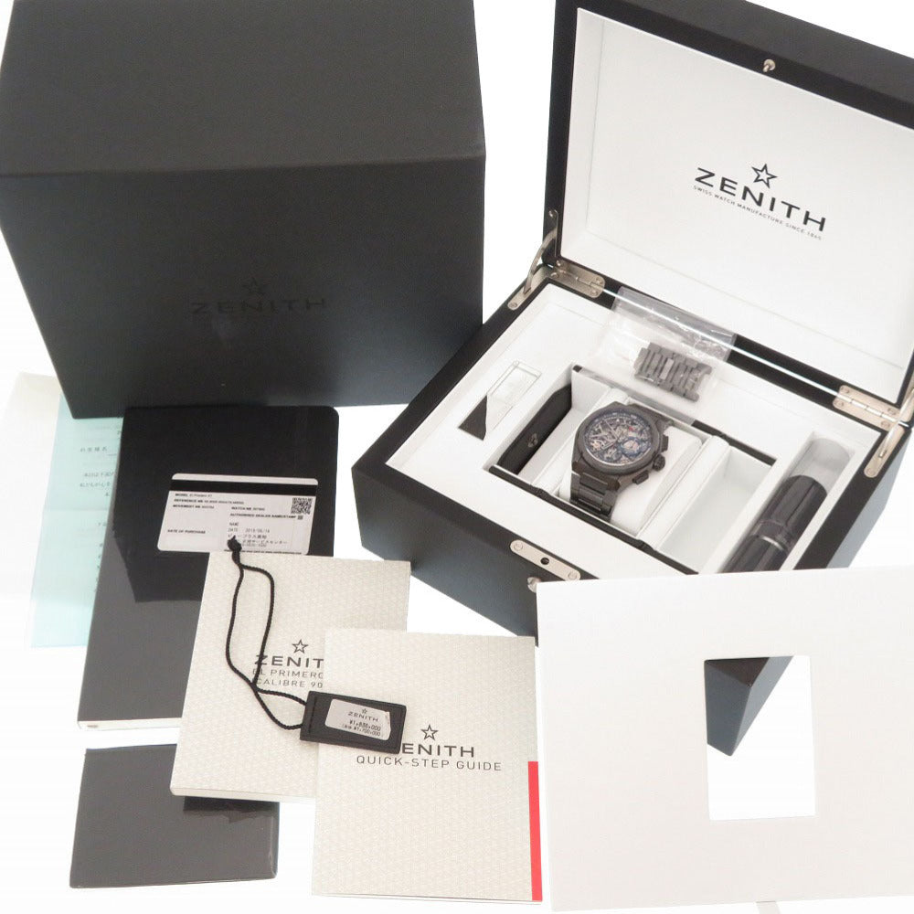 新品同様 ゼニス デファイ エル・プリメロ21  スケルトン 49.9000.9004/78 ブラックセラミック 自動巻き  腕時計 黒 0012【中古】ZENITH DEFY メンズ