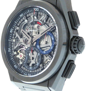 新品同様 ゼニス デファイ エル・プリメロ21  スケルトン 49.9000.9004/78 ブラックセラミック 自動巻き  腕時計 黒 0012【中古】ZENITH DEFY メンズ