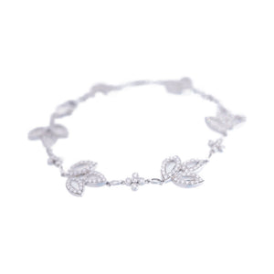 美品 ハリーウィンストン リリークラスター Pt950/ダイヤモンド ブレスレット プラチナ ダイヤ ジュエリー アクセサリー 0014【中古】HARRY WINSTON